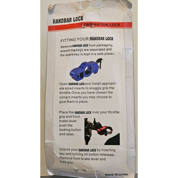 Motorcycle ATV Dirt Bike Handlebar Lock Combination Padlock Red - Picture 3 of 5